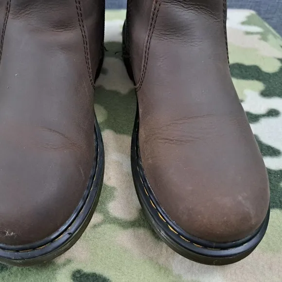 Dr Martens 2976 Leonore J Brown Leather Side ZIp Ankle Boots Size 5 Women