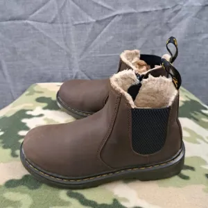 Dr Martens 2976 Leonore J Brown Leather Side ZIp Ankle Boots Size 5 Women