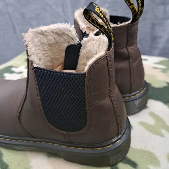 Dr Martens 2976 Leonore J Brown Leather Side ZIp Ankle Boots Size 5 Women
