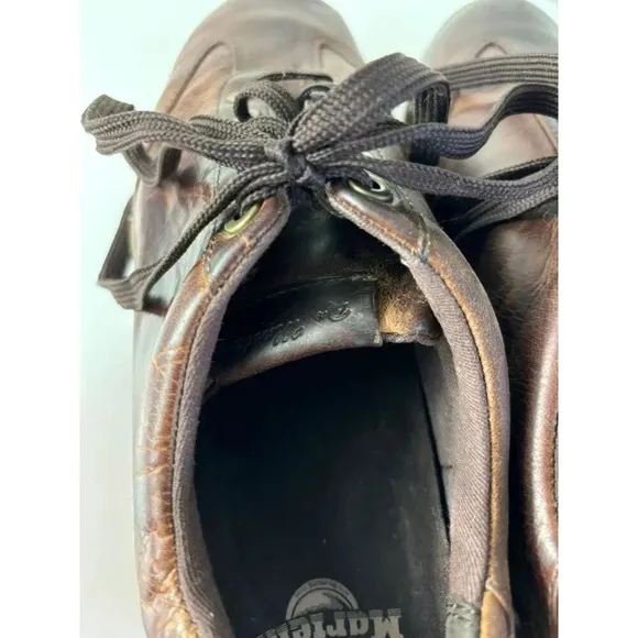Dr Martens Air Wair KALEB Mens Lace Up Leather Classic Sneaker Shoes Brown Sz 10