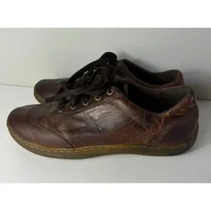 Dr Martens Air Wair KALEB Mens Lace Up Leather Classic Sneaker Shoes Brown Sz 10