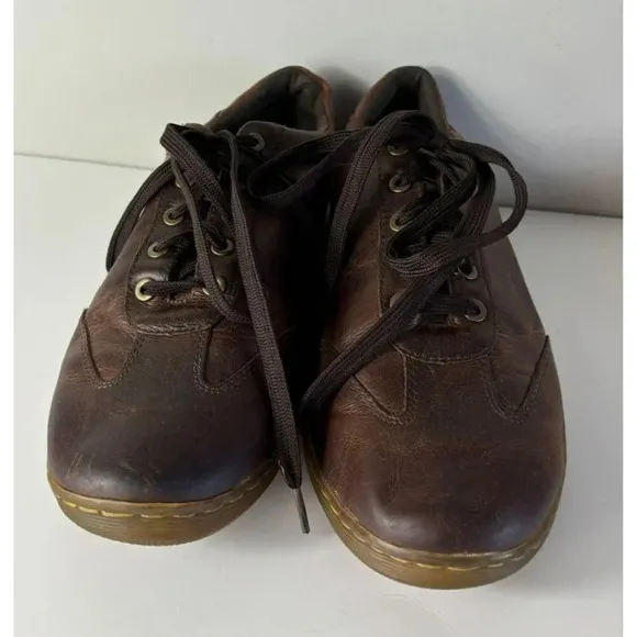 Dr Martens Air Wair KALEB Mens Lace Up Leather Classic Sneaker Shoes Brown Sz 10