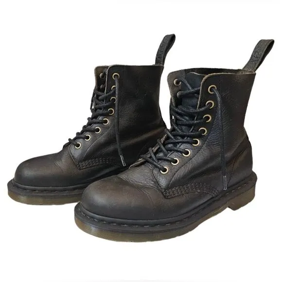 Dr. Martens Black Leather Boots Combat Motto 8-eye boots Women’s Size 7