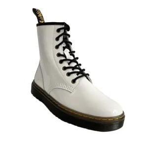 Dr. Martens Bootie Size 9M White Zavala Patent Leather 8-Eye Boots