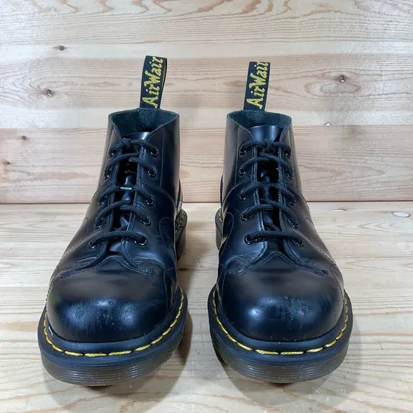 Dr. Martens Church Ankle Boots Men's 8 Women's 9 Smooth Black Leather AirWair