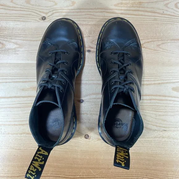 Dr. Martens Church Ankle Boots Men's 8 Women's 9 Smooth Black Leather AirWair