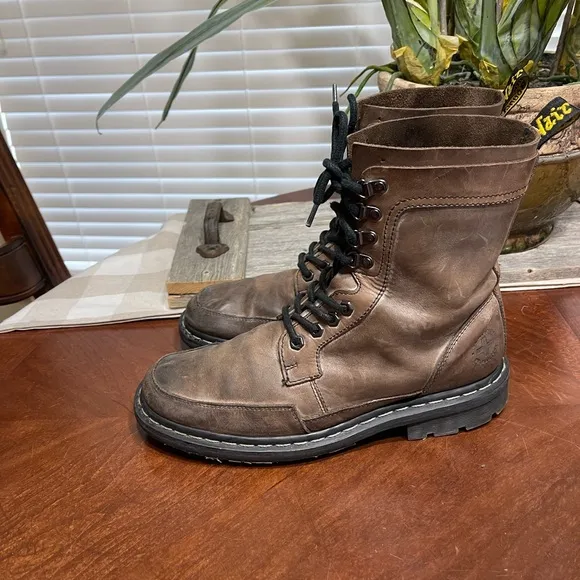 Dr Martens For Buckle Mens 9/ Womens 10 Combat  Boots Brown Leather AW004 Ankle