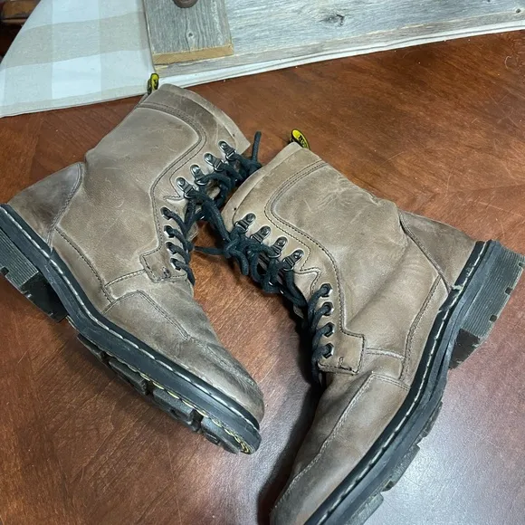 Dr Martens For Buckle Mens 9/ Womens 10 Combat  Boots Brown Leather AW004 Ankle
