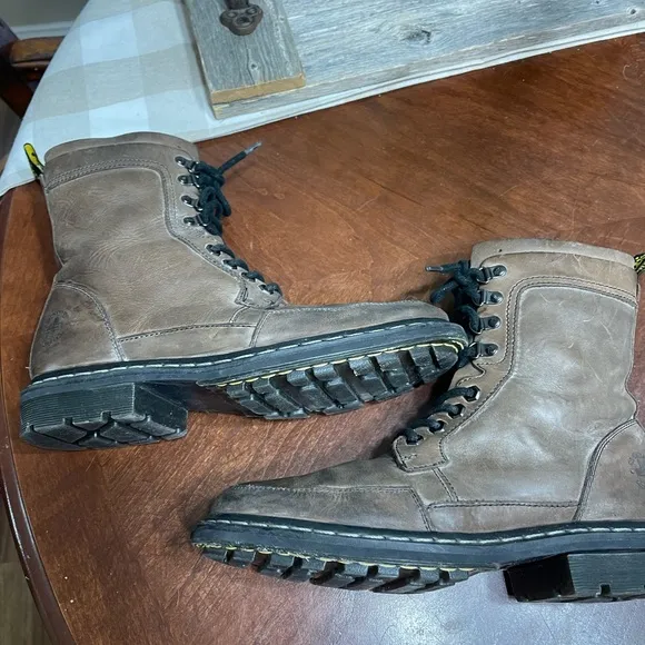 Dr Martens For Buckle Mens 9/ Womens 10 Combat  Boots Brown Leather AW004 Ankle
