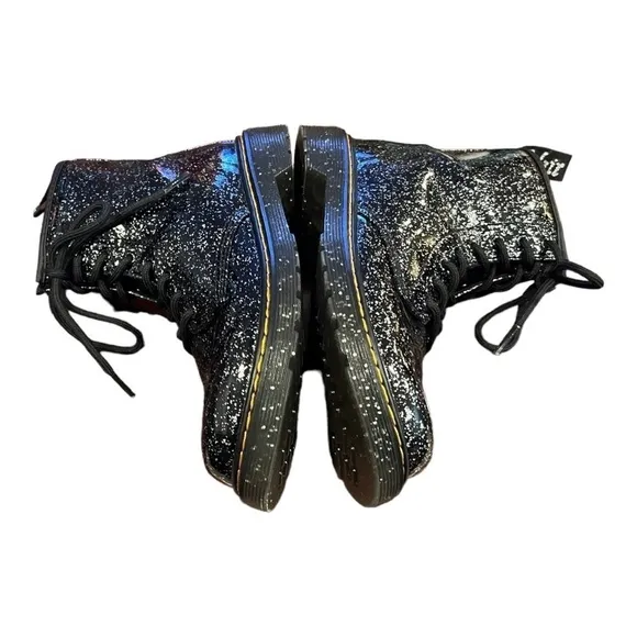 DR. MARTENS JUNIOR 1460 GLITTER COSMIC LACE UP BOOTS 3