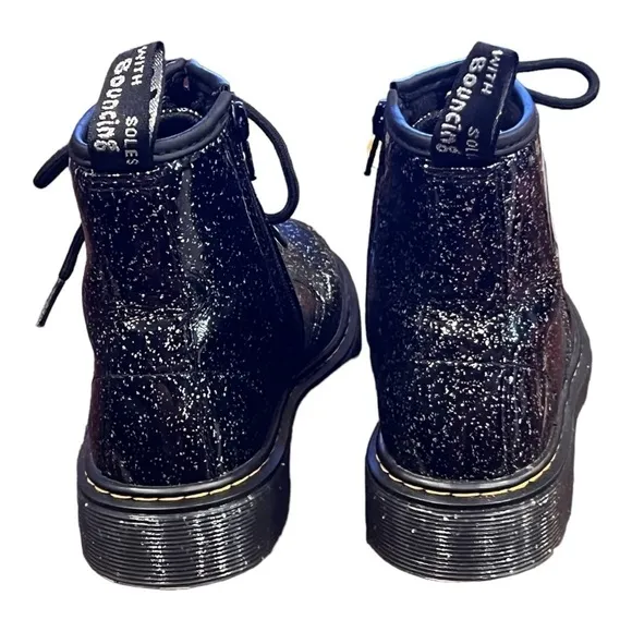 DR. MARTENS JUNIOR 1460 GLITTER COSMIC LACE UP BOOTS 3