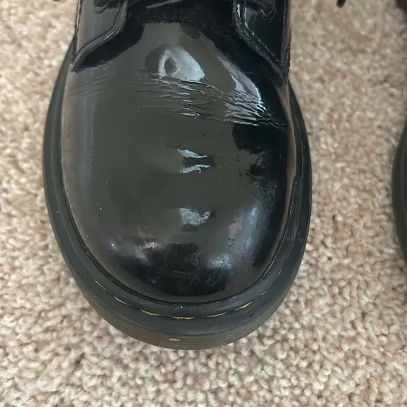Dr. Martens JUNIOR 1460 PATENT LEATHER LACE UP BOOTS - Black