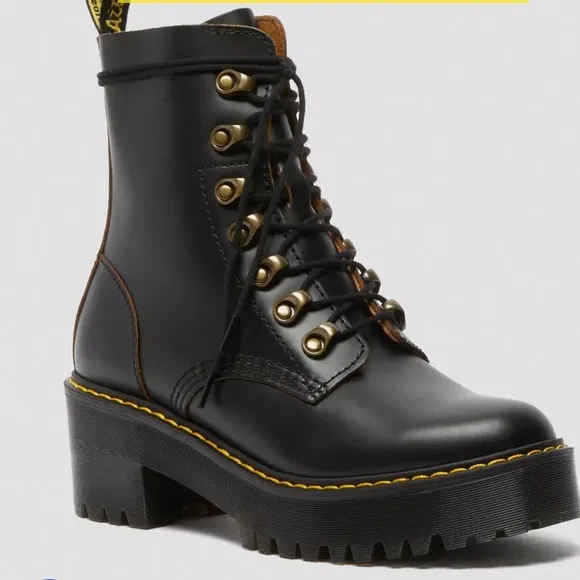 Dr. Martens Leona Combat Boots with Chunky Sole