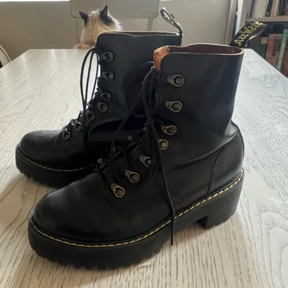 Dr. Martens Leona Combat Boots with Chunky Sole
