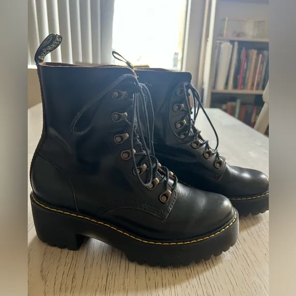 Dr. Martens Leona Combat Boots with Chunky Sole