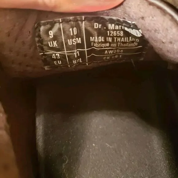 Dr. Martens Marty Leather Ankle Boots Men's Size 10 Brown