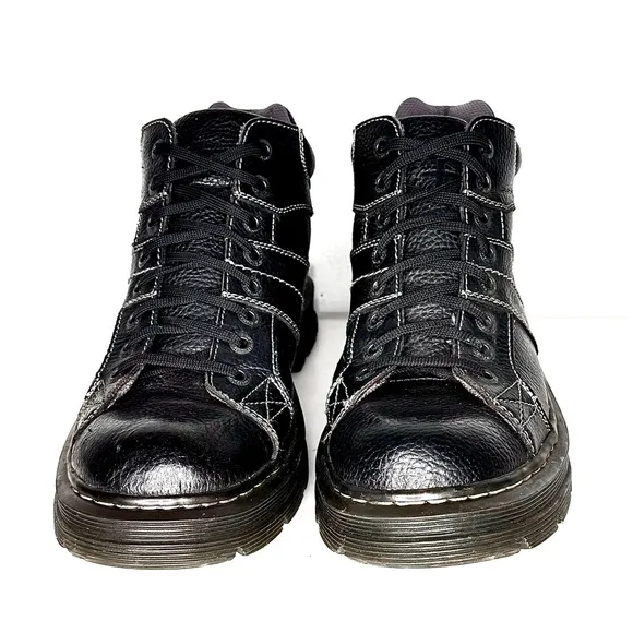 Dr Martens Morris Black Leather Lace Up Ankle Boots Mens Size 12
