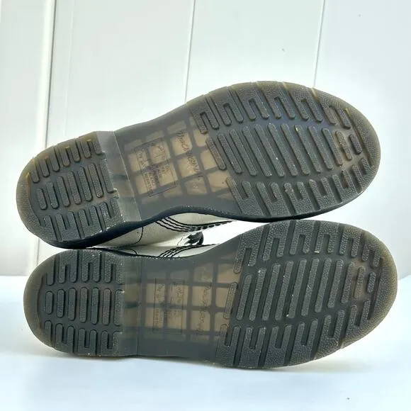 Dr. Martens Pascal UK5/US7 1460 8-Eye Black White Rub-Off Cristal Suede Crackle