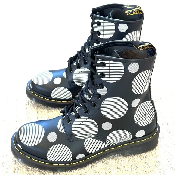 Dr. Martens Polka  Dots Leather Lady’s Ankle Boots.