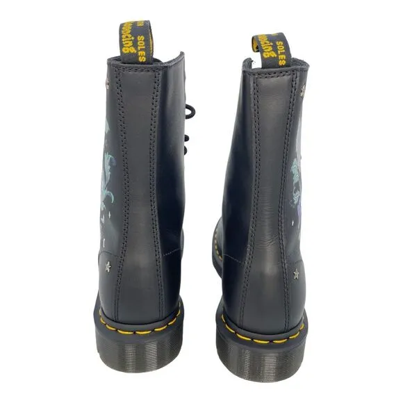Dr. Martens Sinclair Floral Mystic Garden Black Leather Boots Womens Size 6L