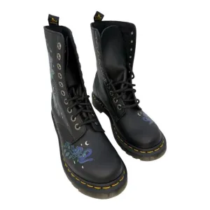 Dr. Martens Sinclair Floral Mystic Garden Black Leather Boots Womens Size 6L