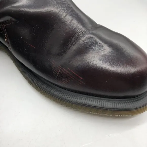 Dr Martens Teresa Ankle Boots Leather Burgundy Red Womens 8