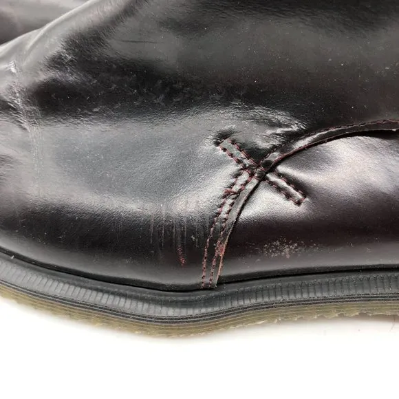 Dr Martens Teresa Ankle Boots Leather Burgundy Red Womens 8