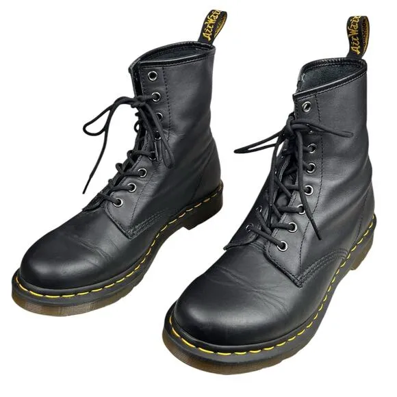 Dr. Martens Women’s 11821 Black Leather Combat Boots Size US 10