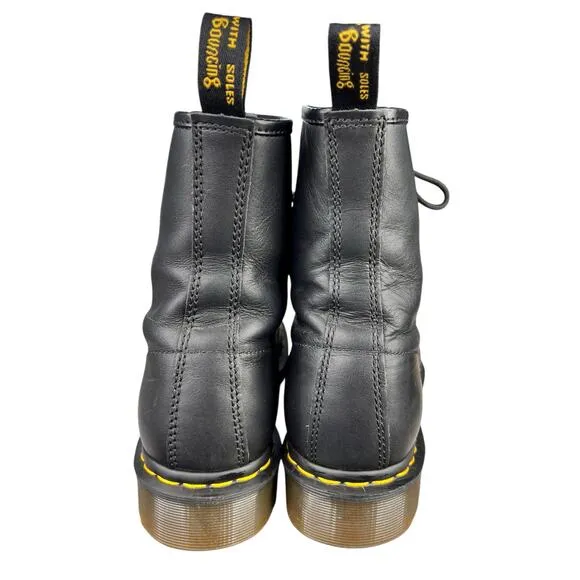 Dr. Martens Women’s 11821 Black Leather Combat Boots Size US 10