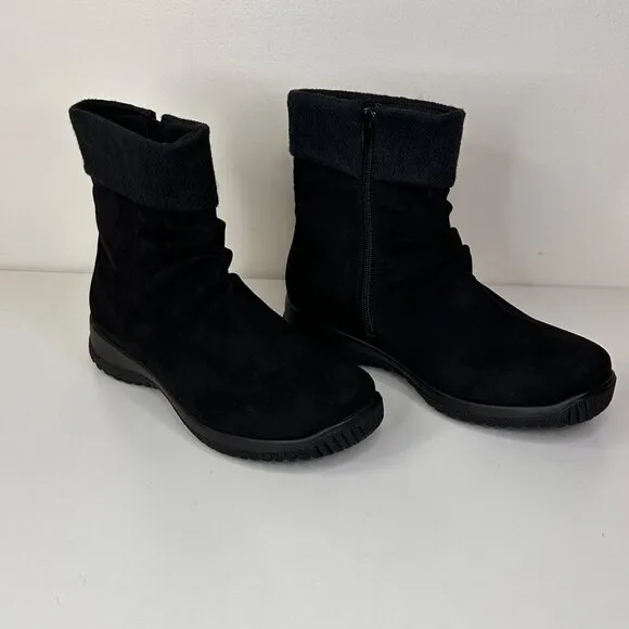 Drew Womens Black Ankle Boots With Fabric Upper &amp; Manmade Balance Size 8.5W