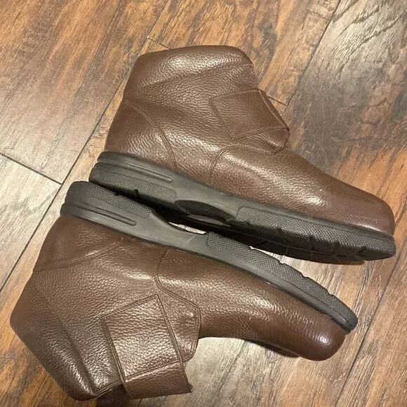 Drew Big Easy Boot Shoe Sz 12 4W Wide Brown Pebbled Leather 44858-88 EUC