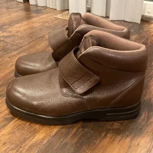 Drew Big Easy Boot Shoe Sz 12 4W Wide Brown Pebbled Leather 44858-88 EUC