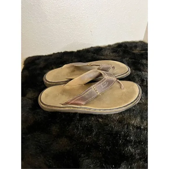 Dr. Martens Thong Sandals Men’s US 14 Brown Leather Flip Flops Air Cushion Soles