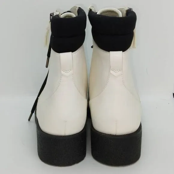 Dr. Scholl's NEW Women's White Fashion Round Toe Combat Boots - sz. 8 1/2M