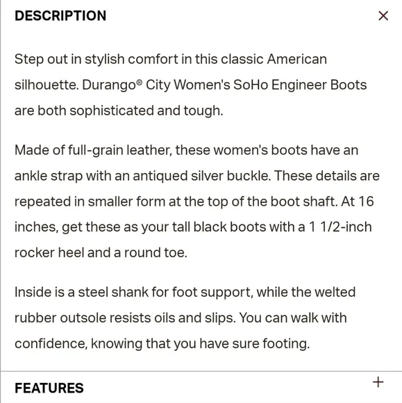 Durango City Womens Soho Engineer Boots