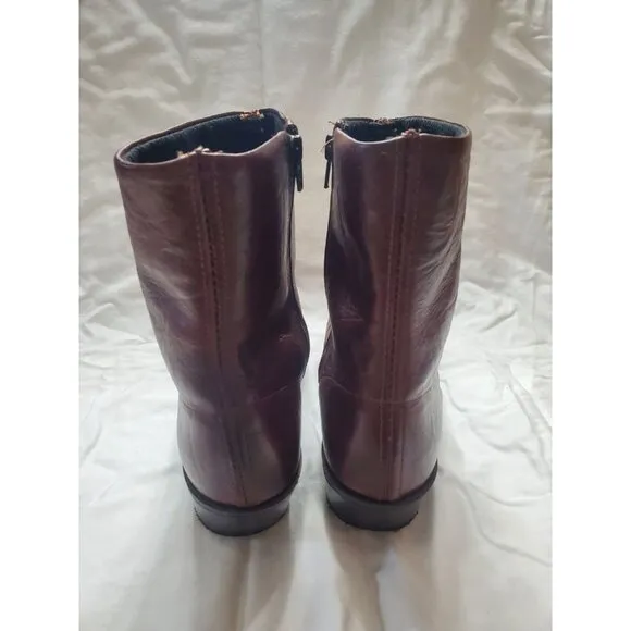Durango Men's Brown Full Grain Leather Side Zip Western Ankle Boots Size 12D