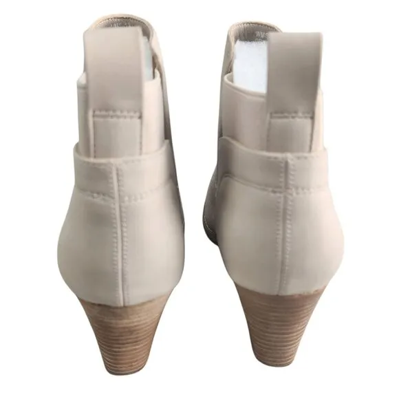 DV By Dolce Vita Gerdy Bootie Beige Size 10 Perforated Wedge Heel Ankle Boots