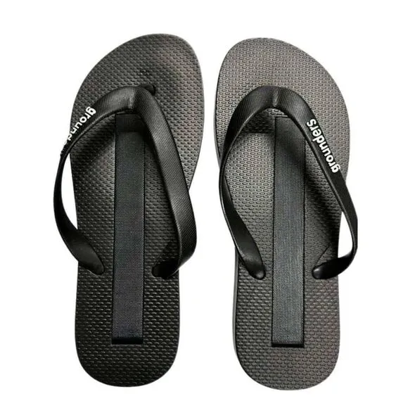 EARTHING GROUNDERS BLACK GROUNDING FLIP FLOPS SANDALS WOMENS SIZE 10 EUR 40 NEW