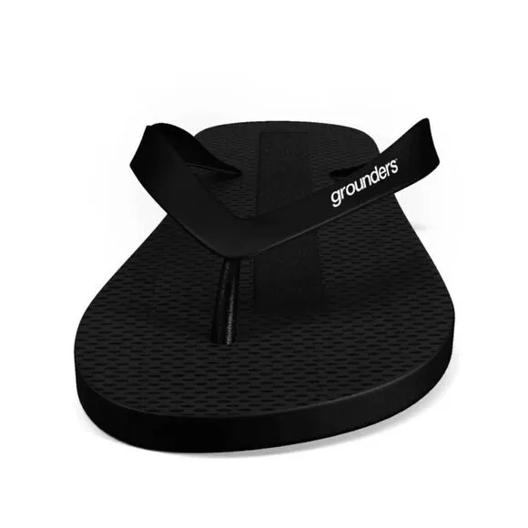 EARTHING GROUNDERS BLACK GROUNDING FLIP FLOPS SANDALS WOMENS SIZE 10 EUR 40 NEW