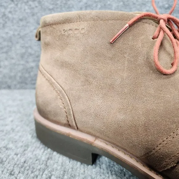 ECCO Biarritz Men’s Leather Chukka Boots Tan EUR 45 Lace-up Comfortable 11-11.5