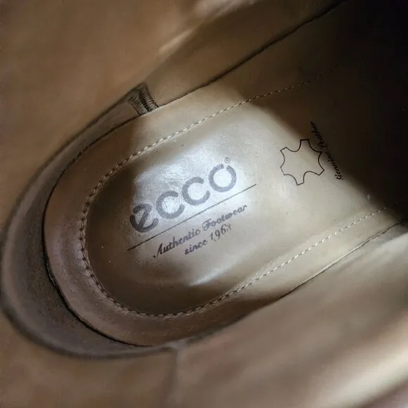 ECCO Biarritz Men’s Leather Chukka Boots Tan EUR 45 Lace-up Comfortable 11-11.5
