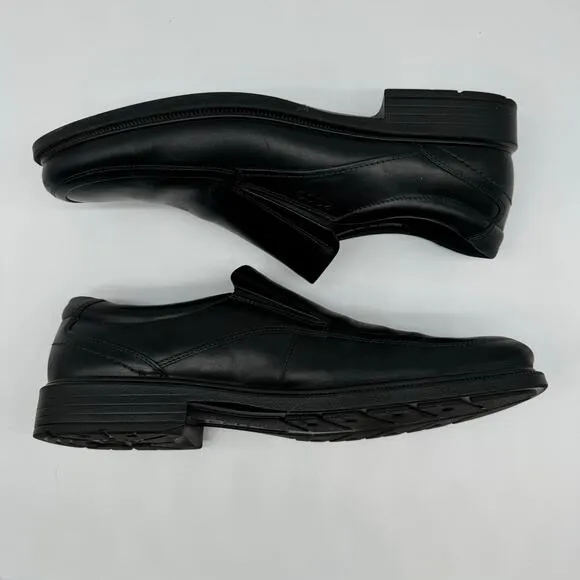 ECCO Men London Round Toe Slip on Loafer Size EU 47/US 13-13.5 Black Leather EUC