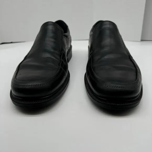 ECCO Men London Round Toe Slip on Loafer Size EU 47/US 13-13.5 Black Leather EUC