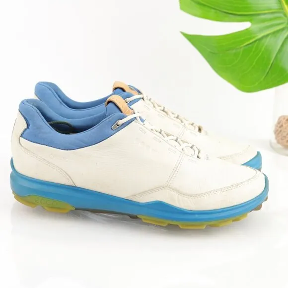 Ecco Mens Biom Hybrid 3 Golf Shoes Size 8 Waterproof White Yak Leather GoreTex