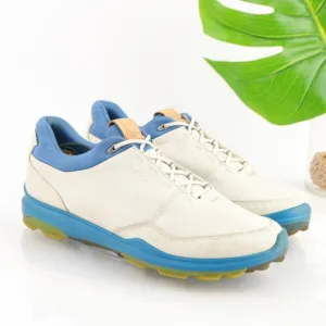 Ecco Mens Biom Hybrid 3 Golf Shoes Size 8 Waterproof White Yak Leather GoreTex