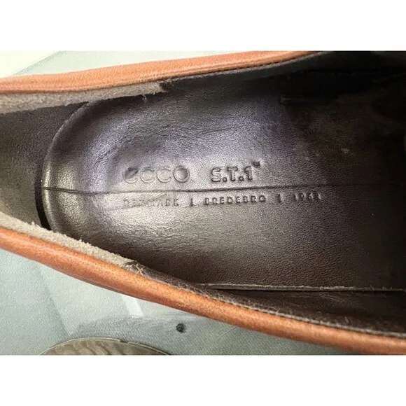 ECCO S.T.I Hybrid Men's Trainers Shoes Size EU 42 US 8-8.5 Leather Brown