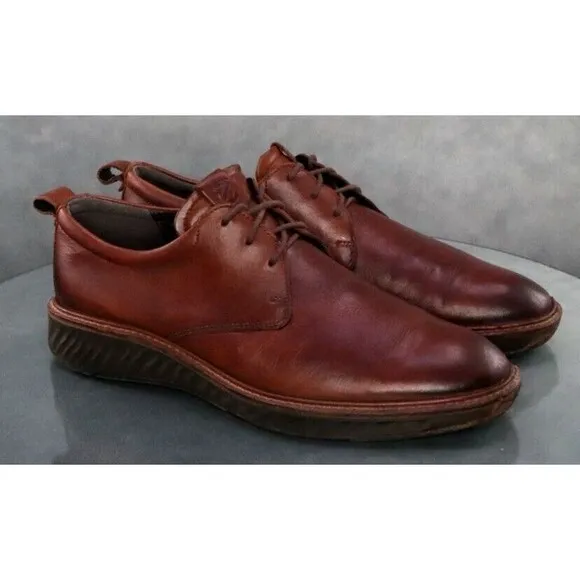 ECCO S.T.I Hybrid Men's Trainers Shoes Size EU 42 US 8-8.5 Leather Brown