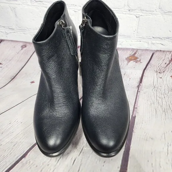 Ecco Women's Shape 55 Wester Ankle Hydromax Boots Size 10 Black Leather Booties