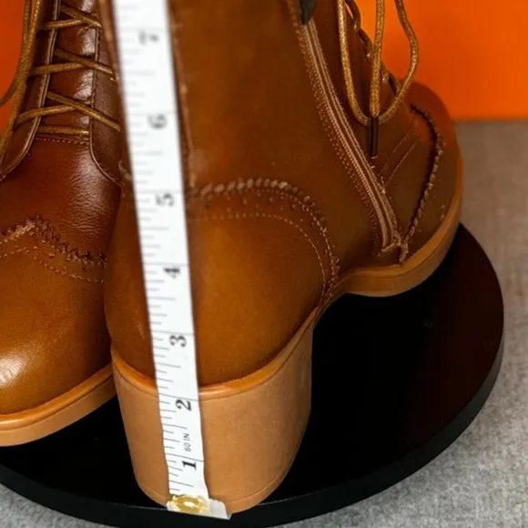 ECOSUSI Vintage Martin Lined Brown boots Fancy Victorian (Their Sizing 37) US 6