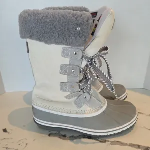 Eddie Bauer Women's Hunt Pac Thermafill Winter Boots Fur Suede Beige Size 7